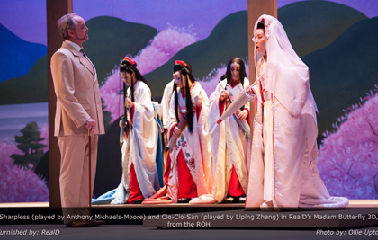 Anthony Michaels-Moore and Liping Zhang in Puccini's <em>Madam Butterfly</em> at the Royal Opera House, Covent Garden, 2011. Photo by Ollie Upton.